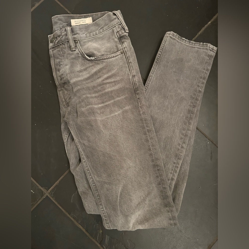 All Saints Women’s Charcoal Grey Cigarette Jeans 30 Waist